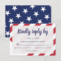 Carte RSVP de mariage patriotique
