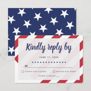 Carte RSVP de mariage patriotique