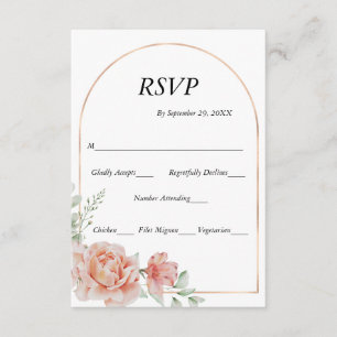 Carte RSVP de mariage Peach Peach Pink Blush Arch 