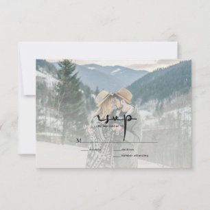 Carte RSVP de mariage photo design élégant moderne