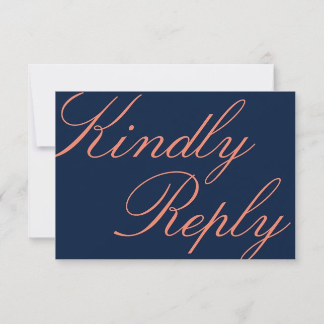 Carte RSVP de mariage pour la calligraphie marine  (Devant)