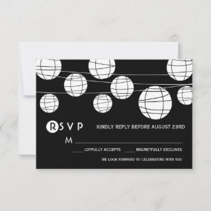 Carte RSVP de mariage pour lanternes en papier noi