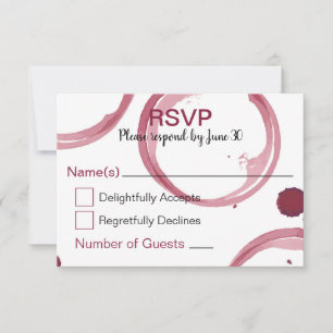 Carte RSVP de mariage pour le vin