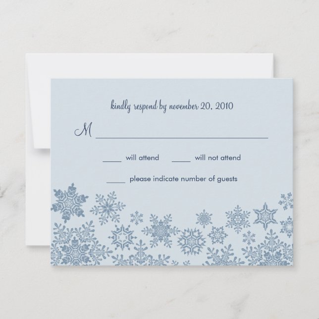 Carte RSVP de mariage pour les flocons de neige en (Devant)