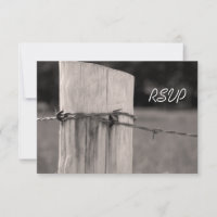 Carte RSVP de mariage Ranch Post-Pays de clôture r