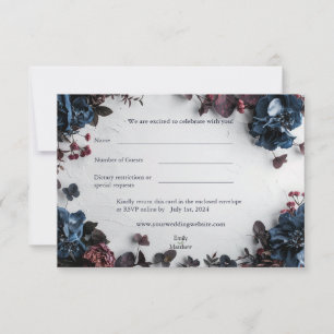 Carte RSVP de mariage romantique Deep Woodland