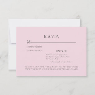 Carte RSVP de mariage Rose couleur rose