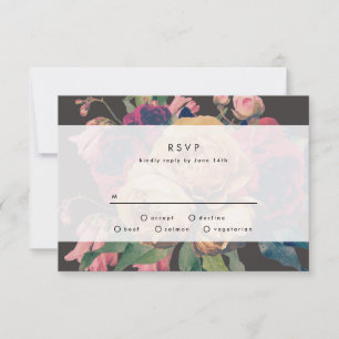 Carte RSVP de mariage Rose foncé