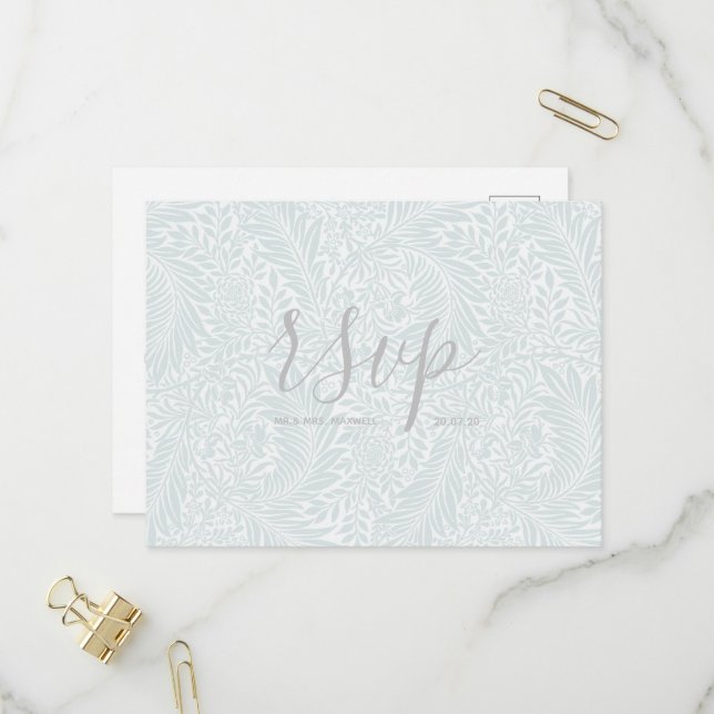 Carte Rsvp de mariage | Script classique floral (Devant/Arrière en situation)