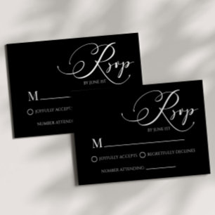 Carte RSVP de mariage simple classique moderne
