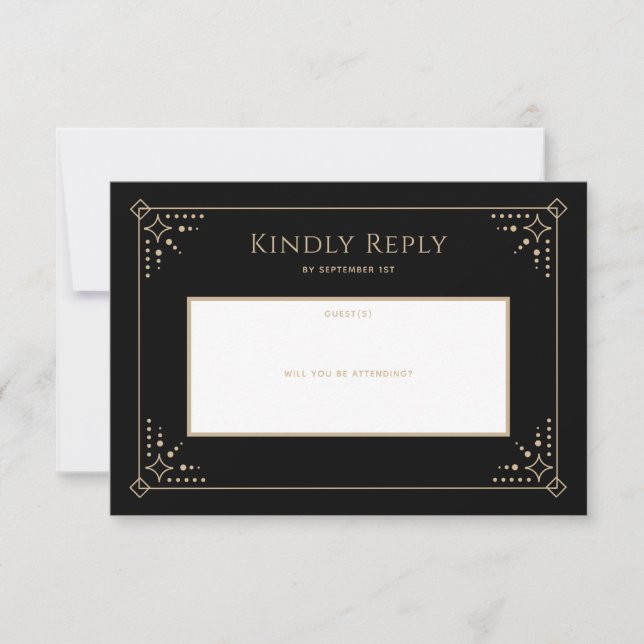 Carte RSVP de mariage Stardust (Devant)
