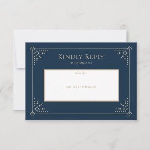 Carte RSVP de mariage Stardust