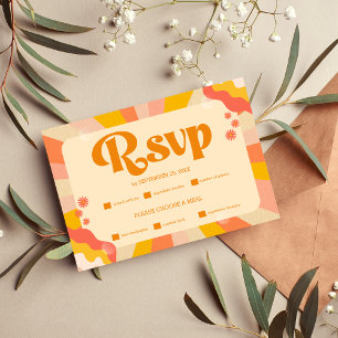 Carte RSVP de mariage Super rose et or