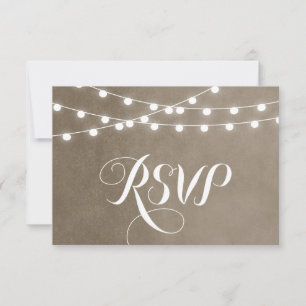 Carte RSVP de mariage Taupe String