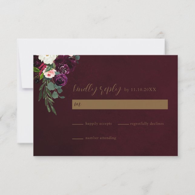 Carte RSVP de mariage ton bijou (Devant)