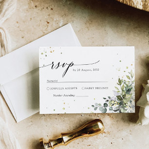 Carte RSVP de mariage vert