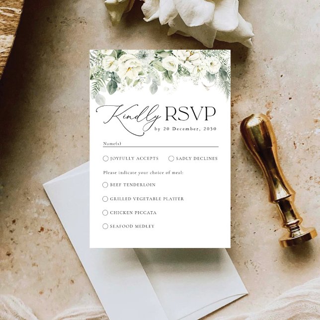 Carte RSVP de mariage vert Dusty Sage (Créateur téléchargé)