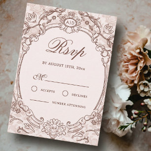 Carte RSVP de mariage Vintage classique