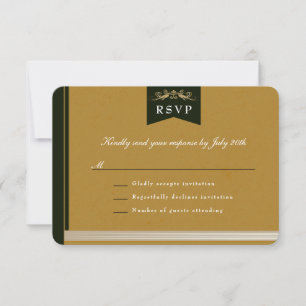 Carte RSVP de mariage vintage de la couverture du 