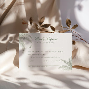 Carte RSVP de mariage vintage Palm Tree