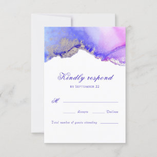 Carte RSVP de mariage violet