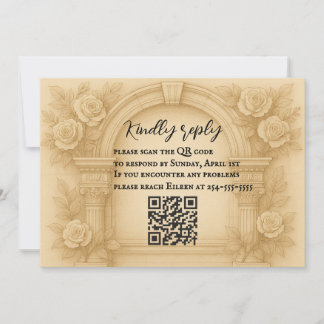 Carte RSVP de mariage Vow QR sculptée