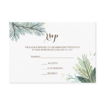 Carte RSVP de mariage Wreath d'hiver