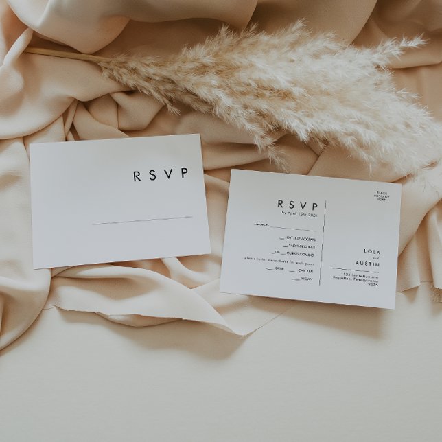 Carte RSVP de menu minimaliste moderne (Créateur téléchargé)