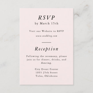 Carte RSVP de printemps rose simple
