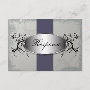 Carte RSVP de réponse mariage - Gris d'ardoise pou