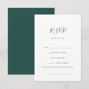 Carte RSVP Demande de Chanson Vert foncé