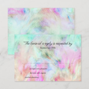Carte RSVP Design Tie Dye Aqua
