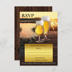 Carte RSVP d'été de la bière Sunset