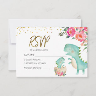 Carte RSVP Dinosaur Tropical