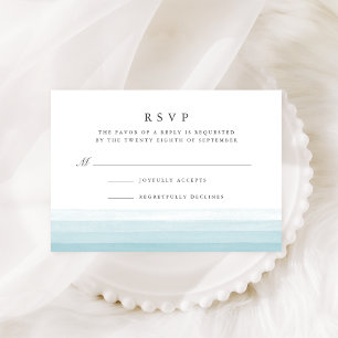 Carte RSVP Dip Dye Watercolor Aqua