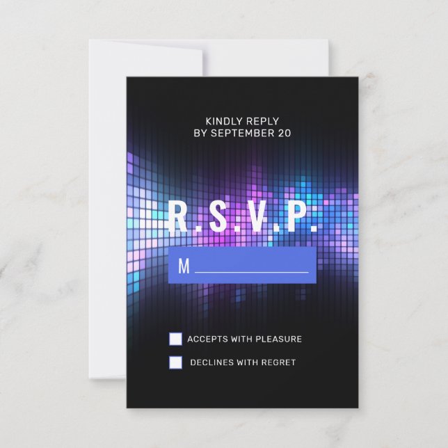 Carte RSVP DJ Techno Dance Party Bar Mitzvah (Devant)