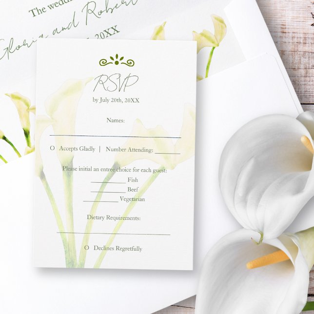 Carte RSVP du Mariage mexicain Calla Lily (Créateur téléchargé)