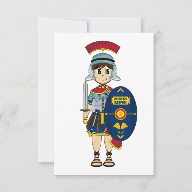 Carte RSVP du soldat romain mignon (Devant)