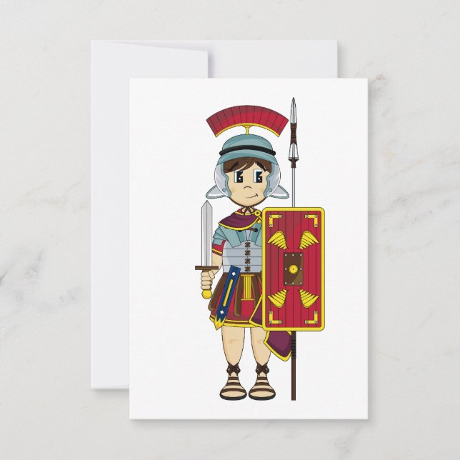 Carte RSVP du soldat romain mignon (Devant)
