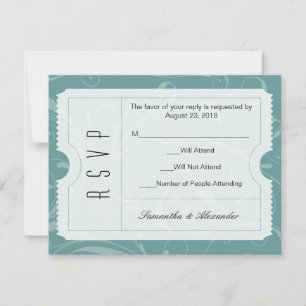Carte RSVP Dusty Blue Mariage