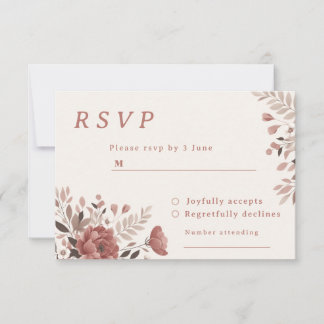 Carte RSVP Dusty Rose Floral Wedding