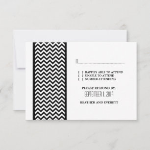 Carte RSVP Ebony Chevron Border