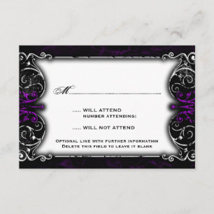 Carte RSVP Éffrayant gothique victorienne violet