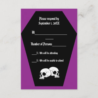 Carte RSVP en ébène de café (violet)
