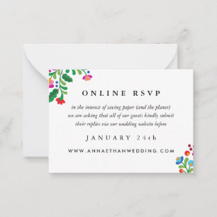 Carte RSVP en ligne Colorée Mariage mexicain