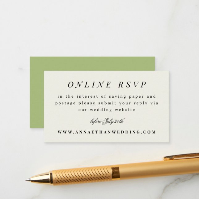 Carte RSVP en ligne Simple Branch Mariage Suite (Devant/Arrière en situation)
