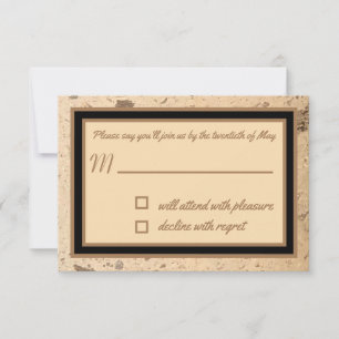 Carte RSVP en marbre beige