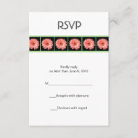 Carte RSVP en marguerite rose