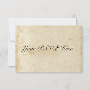 Carte RSVP en papier antiquité détendue