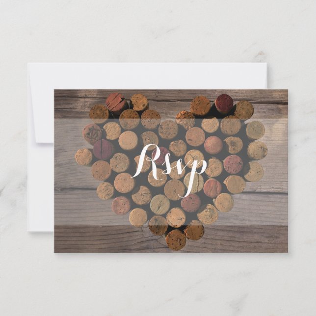 Carte RSVP et Carte Menu Rustique Vin Cork (Devant)
